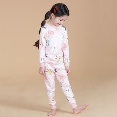 bonumam 童款兔子印花彈力棉長袖居家服套裝