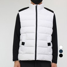 CONFIAR 男款高領絨面革羽絨背心 TC0818N