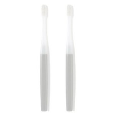 MUJI 無印良品 可替換刷頭的牙刷 局部清潔 柔軟刷毛 灰色, 2支, 1入