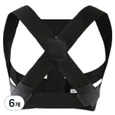 올고듬 바른 자세 어깨 허리 밴드 디럭스 블랙, 6개