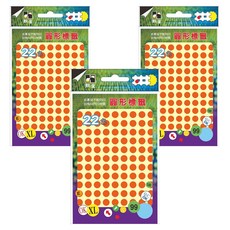 鶴屋 圓形 螢光標籤 082B 紅色, 3個, 756個裝