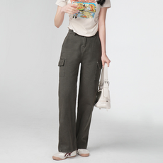 코튼클로젯 여성용 와이드 카고바지 포켓 코튼 팬츠