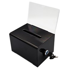 Nahome 壓克力多用途活動抽獎募款箱 16 x 12 x 20.5 cm, 黑色, 1個