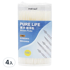 PuRE LiFE 寶淨 極淨剔牙籤刷 魚骨造型, 0.4cm, 150支, 4盒