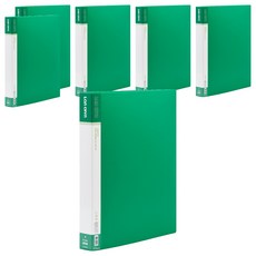 Lan CHYn 連勤牌文具 PP D型夾 4孔, 綠色, 6入