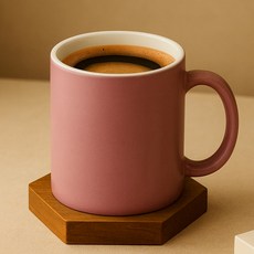 라이프란스 베이직 투톤 무광 도자기 머그컵 360ml, 딥핑크, 1개