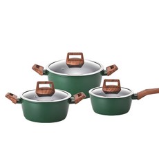 KITCHEN FLOWER IH爐用鍋具3件組, 一側18cm+正20cm+24cm, 格林伍德