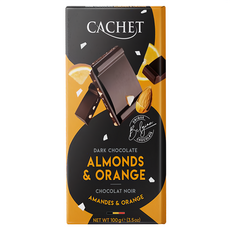 CACHET 杏仁柳橙夾心醇黑巧克力, 1片, 100g