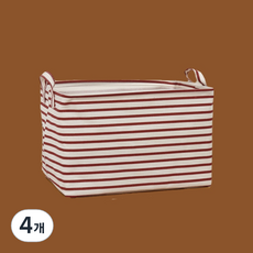 All High布質方形衣物書本化妝品收納籃, 17條紫色條紋, 4個