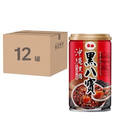 泰山 黑八寶, 沖繩黑糖, 黑糯米黑芝麻黑豆, 340g, 12罐