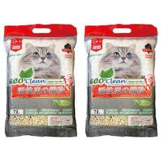 ECO Clean 豆腐貓砂, 吸水迅速, 快速凝結, 可沖入馬桶, 成分安全, 通過SGS, 活性碳, 7L, 2袋