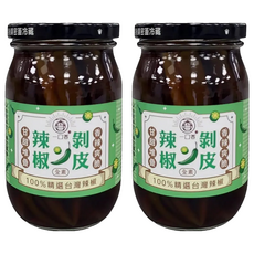 一口香 全素剝皮辣椒 花蓮在地小農契作 台灣製造, 450g, 2罐