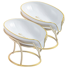 ozney 高CP值排水葉子肥皂架, 2個, 02 白色