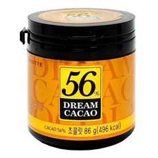 LOTTE 樂天 56% DREAM CACAO 骰子巧克力 86g 圓瓶隨手罐裝, 1罐