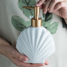 陶瓷雕刻廚房洗碗精按壓瓶 YT_RA808, 扇貝, 1個