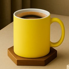 라이프란스 베이직 투톤 무광 머그컵 360ml, 옐로우, 1개