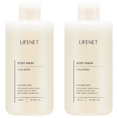 LIFENET 香氛沐浴露 Wild Moss 如漫步雨林中的清新草本香氣 弱酸性配方 含杏仁萃取物, 300ml, 2瓶