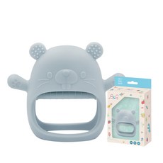 Baby Garden 派對動物固齒器, 單品, 淘氣土撥鼠霧藍, 1個