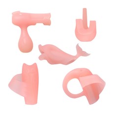 5步驟兒童握筆器 右撇子適用 5入, 粉色的, 1套