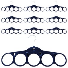 Decozin 天鵝絨領帶圍巾圓形掛架, 海軍藍, 10個
