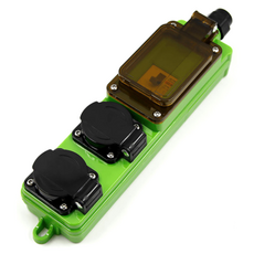 One Stop 防雨型高容量工業用2孔延長線 SE-EL162, 306mm, 綠色, 1個