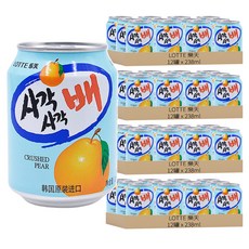 LOTTE 樂天 水梨汁禮盒 12罐裝 韓國原裝進口, 238ml, 48罐