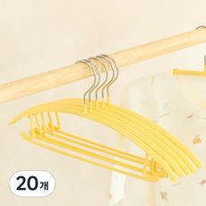 Back to Basics 兒童用防肩角針織防滑塗層衣架, 20個, 黃色