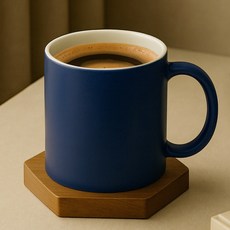 라이프란스 베이직 투톤 무광 머그컵 360ml, 네이비, 1개