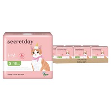 secretday 韓國原裝進口 NEW Love 超強吸收衛生棉 蝶翼型, S, 18片, 6包