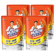 威猛先生地板清潔劑補充包 去汙快乾光亮除菌芳香 清新檸檬, 1.8L, 4包