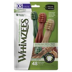 WHIMZEES 唯潔 牙刷型潔牙骨 48支 可食用、素食的 低脂肪 富含維生素和抗氧化劑及纖維, 360g, 1包, 口腔衛生