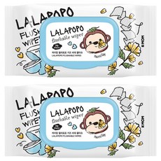 MOTHER-K LALAPOPO 金盞花可沖式濕紙巾 掀蓋款, 2包, 1入