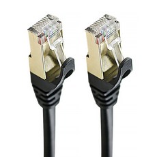 CAT.7 SSTP超高速網路線 600MHz超高傳送頻寬 RJ45鍍金水晶頭, 2m, 黑色, 1條