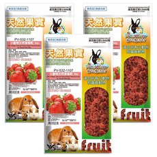 Pet Village 魔法村 小動物天然草莓乾 85g 適合所有小動物 嚴選天然食材 無添加 無菌包裝, 3包