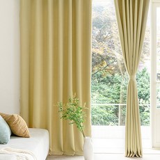 shez Home Trudy打孔式窗簾 2入組, 芥末黃