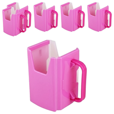 防擠壓杯架 6個, 5 x 5~8 x 8cm, 粉色, 1組
