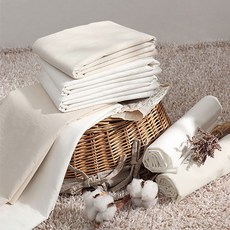 패션스타트 워싱 광목 소프트 터치 프리미엄 60수 무지 패브릭원단, 백아이, 1개