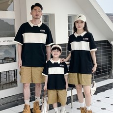 Uvely Blka 親子裝工裝褲 + Polo衫套裝