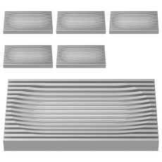 리버그린 물빠짐 소프트 비누 받침대, 그레이, 6개