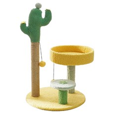 創意仙人掌貓爬架/貓跳台, 1個, 黃色 + 綠色