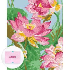 DCLARE 相框畫布型鑽石畫 DIY 套組 40 x 50 cm, 1套, 蓮花