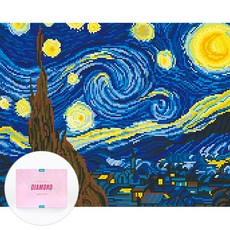 DCLARE 相框畫布型鑽石畫 DIY 套組 40 x 50 cm, 1套, 梵谷-星夜