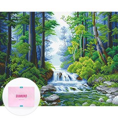 DCLARE 相框畫布型鑽石畫 DIY 套組 40 x 50 cm, 1套, 夏日溪谷