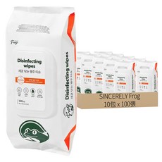 SINCERELY Frog 清潔濕紙巾 掀蓋式, 100張, 10包