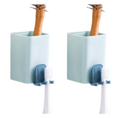 제이로 칫솔 치약 보관 걸이 홀더, 파랑, 2개