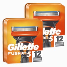 Gillette 吉列 Fusion 鋒隱系列手動刮鬍刀頭, 12個裝, 2組
