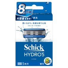 Schick 舒適牌 HYDRO 5 水次元5 刮鬍刀頭, 8入, 1盒