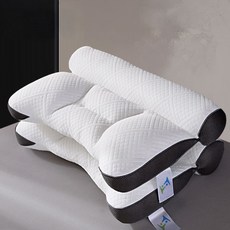 松林Life 舒適護頸頸椎枕 2入 + 枕頭套 2入 組, 黑色, 1個