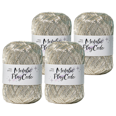 yarna 프리미엄 메탈릭 플레이 코드, 105리얼화이트실버, 4개