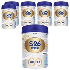 Wyeth 惠氏 S-26 敏兒樂嬰兒配方 新升級 1號, 800g, 6罐
